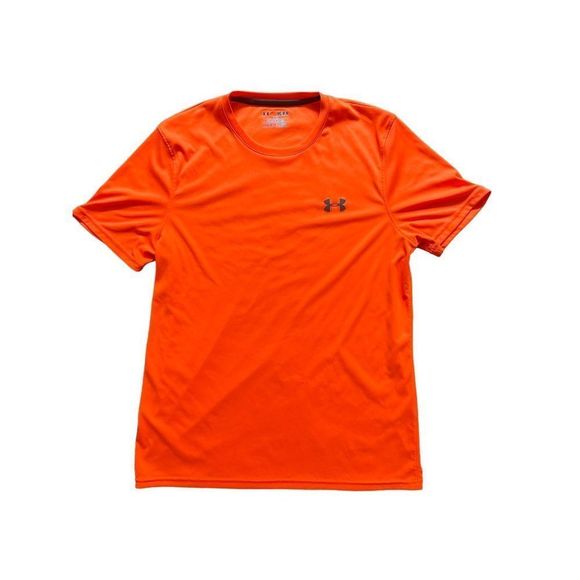 Men's Bright Orange Under Armour Heat Gear Loose Fit Performance Tee Size Medium - Picture 1 of 7